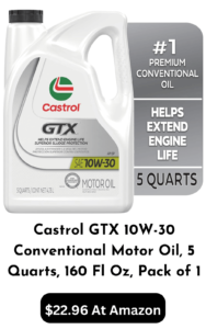 Castrol GTX 10W-30 Conventional Motor Oil, 5 Quarts, 160 Fl Oz, Pack of 1 